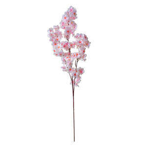 Set 3 crengute flori Piersic artificiale roz maro 20x10x106 cm