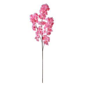 Set 3 crengute flori Piersic artificiale roz intens maro 20x10x106 cm