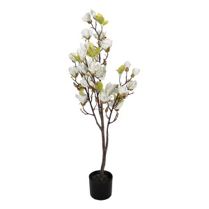 Magnolie alba artificiala in ghiveci 20x15x120 cm
