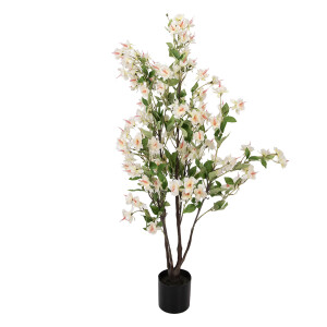 Copac artificial flori albe 20x25x105 cm