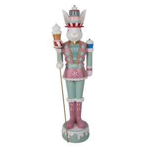 Figurina Iepuras polirasina multicolora 29x25x100 cm