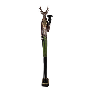 Figurina Ren cu sfesnic lumanare polirasina multicolora 26x19x160 cm