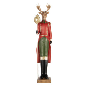 Figurina Ren Craciun polirasina multicolora 17x18x81 cm