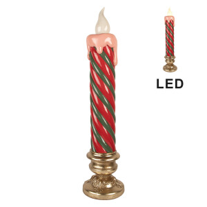 Decoratiune Craciun Lumanare polirasina multicolora cu led Ø 23x99 cm