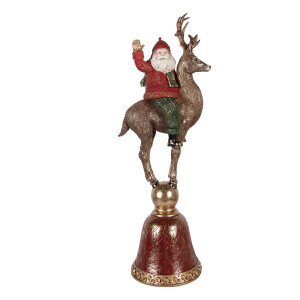 Figurina Mos Craciun cu Ren polirasina multicolora 24x20x63 cm