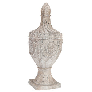 Decoratiune ceramica alb antichizat 26x63 cm