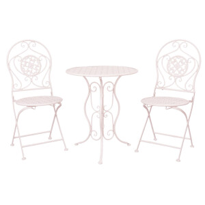 Set mobilier gradina fier alb 60x70 cm, 40x40x92 cm (2)