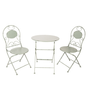 Set gradina 2 scaune 1 masa fier gri antichizat 60x70 cm, 40x40x92 cm