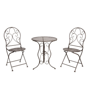 Set mobilier gradina fier maro 60x70 cm, 40x40x92 cm (2)