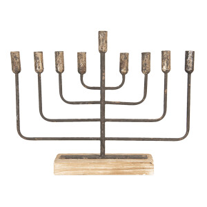 Menora fier lemn 59x11x48 cm