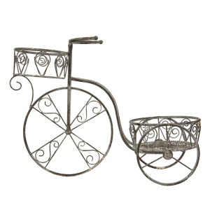 Suport ghivece flori metal gri Bicicleta 60x26x46 cm 