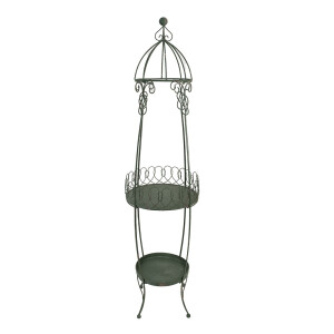 Suport ghivece flori metal verde maro 42x162 cm
