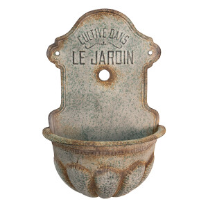 Ghiveci flori metal gri antichizat 46x24x69 cm