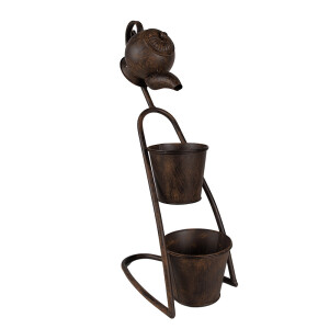 Suport ghivece flori fier maro 32x20x62 cm