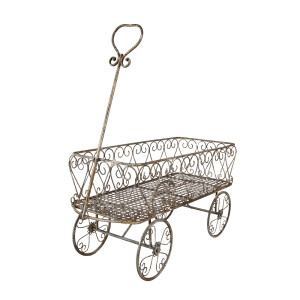 Suport ghivece flori fier maro gri 76x32x88 cm