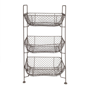 Raft 3 cosuri fier maro 35x26x71 cm