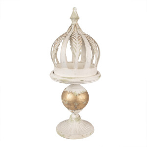 Decoratiune Coroana fier bej auriu vintage 22x53 cm