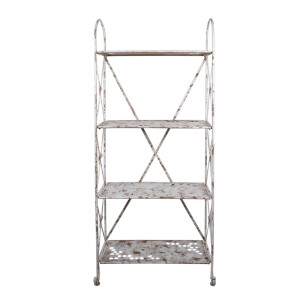 Raft fier alb maro vintage 76x47x177 cm
