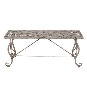 Masuta fier alb maro vintage 105x35x44 cm