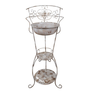 Lavoar decorativ fier alb maro 48x42x108 cm