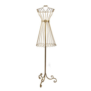 Manechin decorativ metal auriu 42x36x142 cm