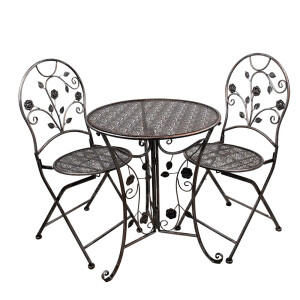 Set mobilier gradina fier maro 60x70 cm, 40x40x94 cm (2)