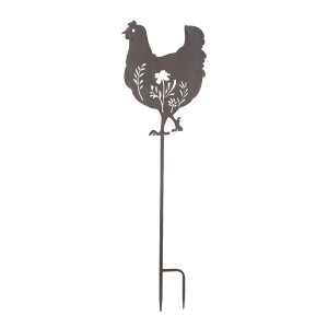 Decoratiune gradina Gaina metal maro 32x2x113 cm