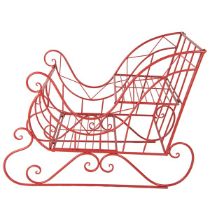 Saniuta decorativa metal rosu 90x51x68 cm