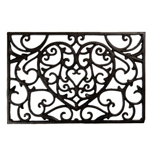 Covoras intrare casa metal maro 59x39x2 cm