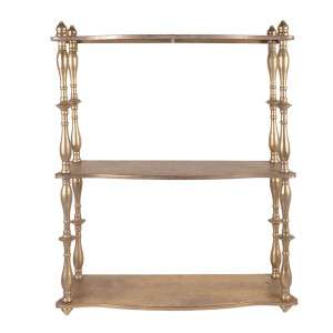 Raft perete metal auriu 60x20x76 cm