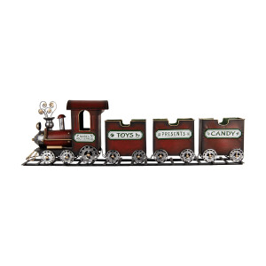 Trenulet decor Craciun metal multicolor 95x19x28 cm