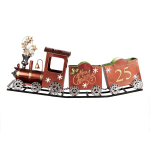Trenulet Craciun metal multicolor 79x15x37 cm