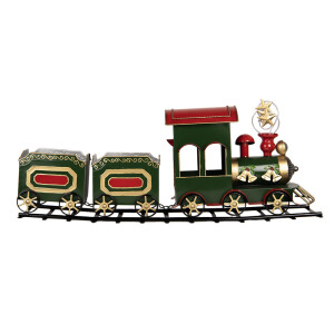 Trenulet Craciun metal multicolor 77x15x31 cm