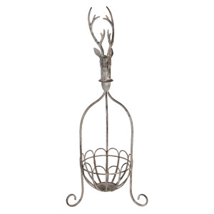 Cos decorativ Ren metal gri 28x28x68 cm