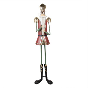 Figurina Mos Craciun metal multicolor 39x39x174 cm
