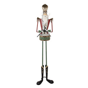Figurina Mos Craciun metal multicolor 38x47x183 cm