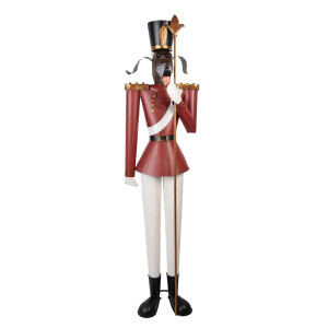 Figurina Catelus Craciun metal multicolor 50x41x189 cm