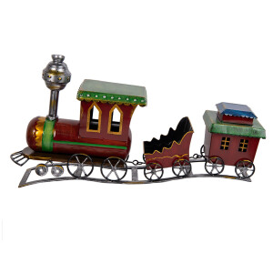 Trenulet Craciun metal multicolor 70x15x36 cm