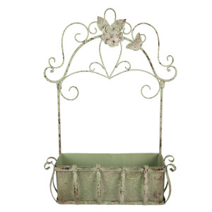 Suport ghivece flori metal verde vintage 44x15x58 cm