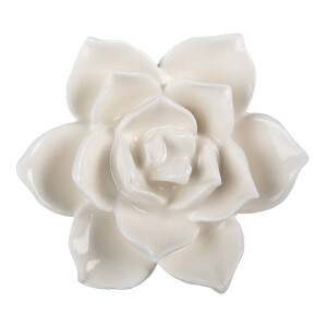 Set 2 butoni mobilier ceramica alba Floare Ø 5x4 cm