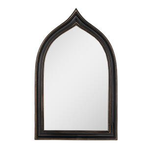 Oglinda perete polirasina neagra aurie 17x2x26 cm