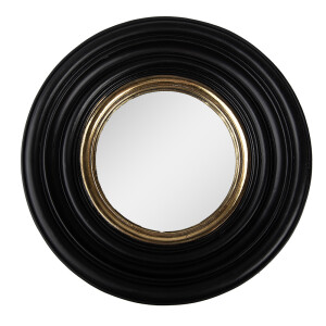 Oglinda perete polirasina neagra aurie 25x4 cm