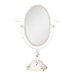 Oglinda masa metal bej vintage 34x16x50 cm