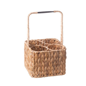 Cos depozitare 4 sticle zambila apa maro 21,5 x 21,5 x 35 cm