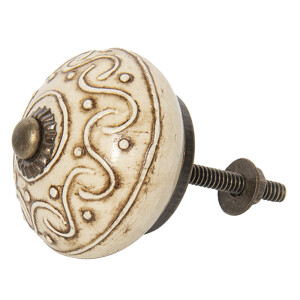 Set 2 butoni mobilier fier ceramica maro 4x4 cm