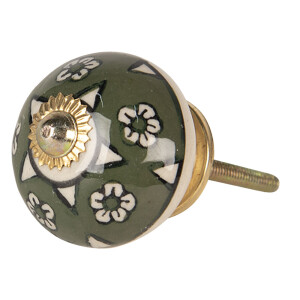 Buton mobilier ceramica multicolora metal auriu  Ø 4x4 cm