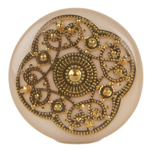 Set 4 butoni mobilier metal plastic crem auriu 3 cm