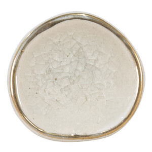Buton mobilier ceramica alba aurie 4x4x7 cm