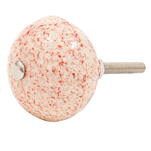Buton mobilier ceramica crem rosie 4x3 cm