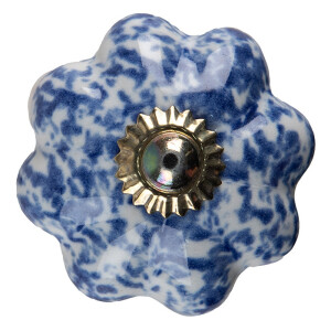 Set 4 butoni mobilier ceramica alba albastra 4x4 cm
